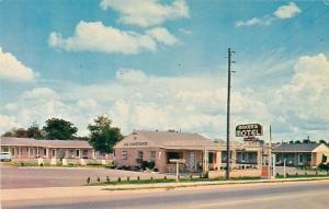 Griffin GA Baker's Motel on US 41 &19 Phone Booth Old Car 1950s RPPC Postcard