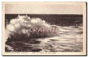 Old Postcard Langrune Sea Waves effect in heavy weather