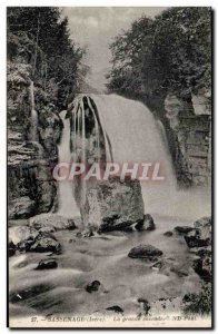 Old Postcard Sassenage The largest waterfall on the back: Annual Fete Place o...