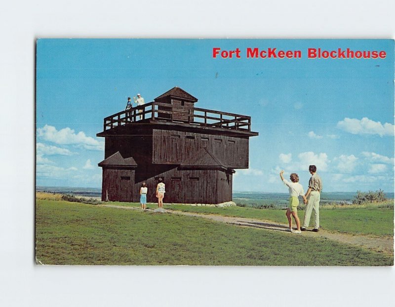 Postcard Fort McKeen Blockhouse, Fort Abraham Lincoln State Park, North Dakota