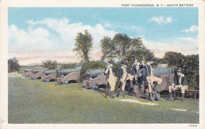 Fort Ticonderoga NY, New York - South Battery Cannon - WB