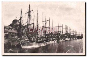 Postcard Old fishing boat in Saint Malo Terreneuvas port