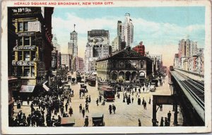 New York City Herald Square And Broadway Vintage Postcard C164