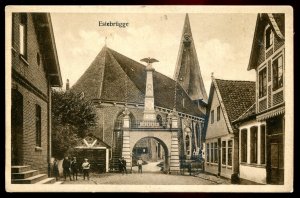 h1198 - GERMANY Estebruegge Postcard 1910s Street View Monument Church