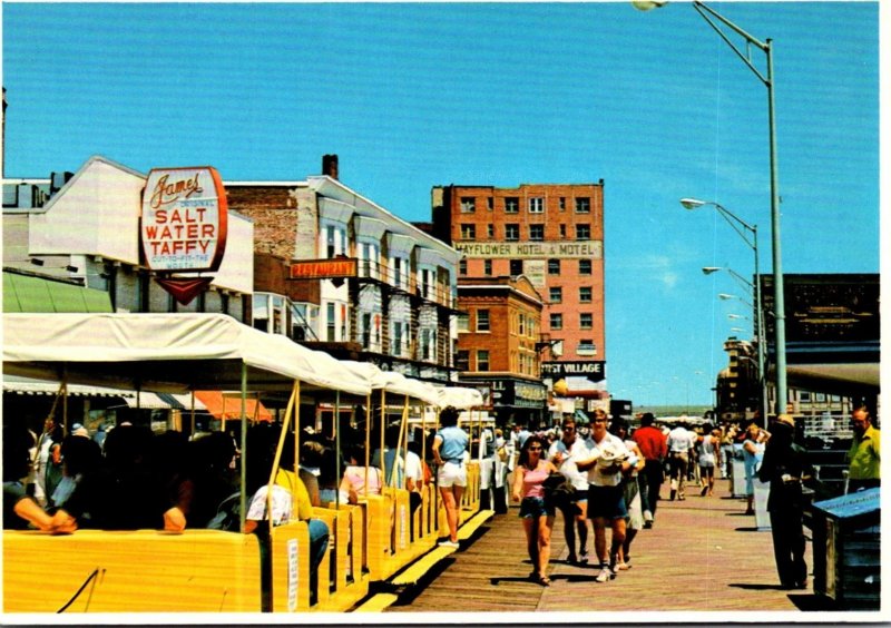 New Jersey Atlantic City On The Boardwalk Showing Tram