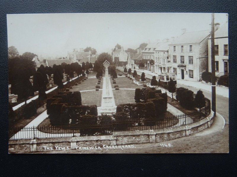 Glouc PAINSWICK The Yews Painswick Churchyard showing OMNIBUS c1906 RP Postcard