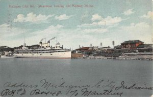 Michigan City Indiana Steamboat Landing Railway Station Antique Postcard KK1537