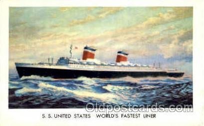 S.S. United States, World's Fastest Liner Ship Shps, Ocean Liners, Unused lig...