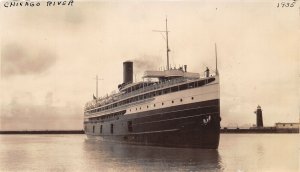J54/ Chicago Illinois Steamship Ship Vintage Snapshot Photograph 178