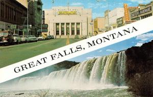 GREAT FALLS, MT Montana  CENTRAL AVENUE~Charter's Hardware~Civic Center Postcard