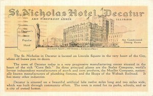 Postcard Illinois Chicago St. Nicholas Hotel roadside  1941 Kropp 23-226
