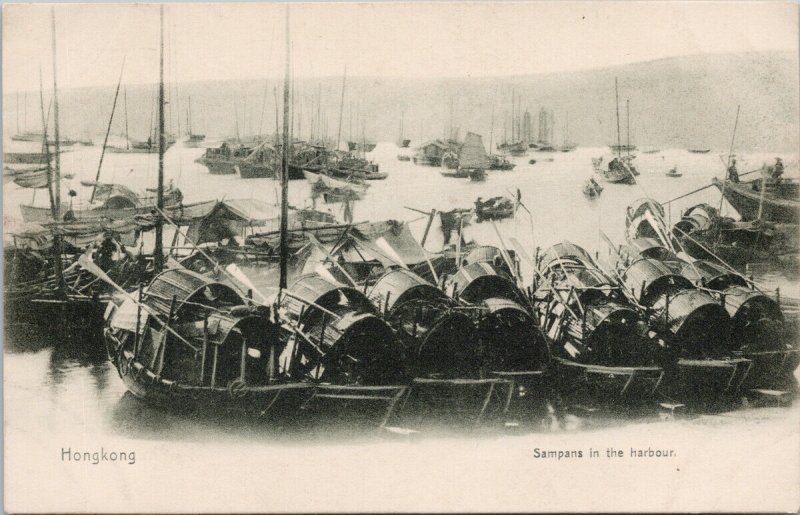 Hong Kong China Sampans in the Harbour Unused Sternberg Postcard G57