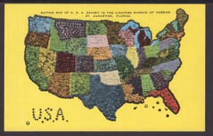 Florida St. Augustine Button Map of U.S.A. Exhibit Lighter Museum Hobbies Linen