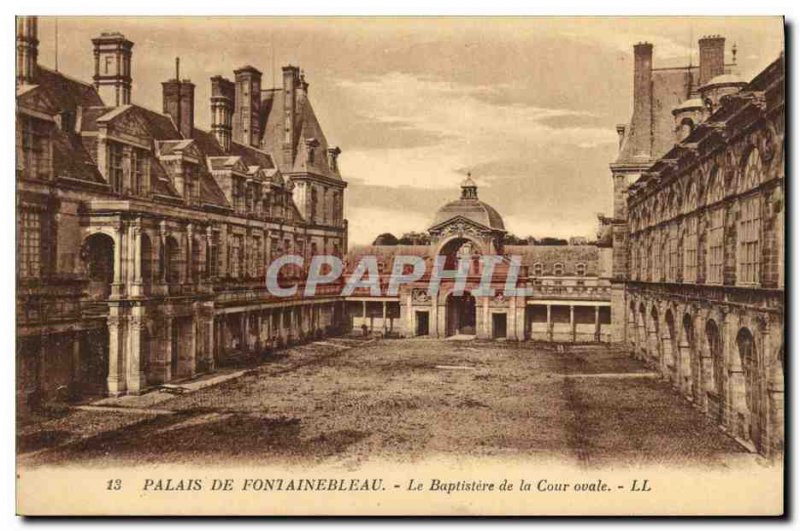 Old Postcard Chateau of Fontainebleau The Baptistry Of The Oval Court