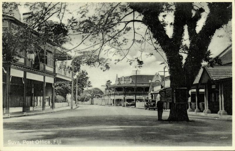 fiji islands, SUVA, Street with Post Office (1930s) Co Operative, No. 124