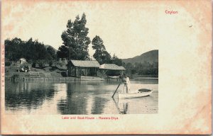 Sri Lanka Ceylon Lake and Boat House Nuwara Eliya Postcard C132