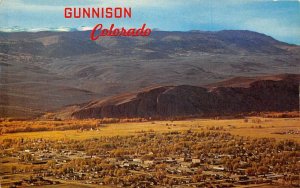 Gunnison Colorado scenic view in Gunnison River Valley vintage pc DD7196