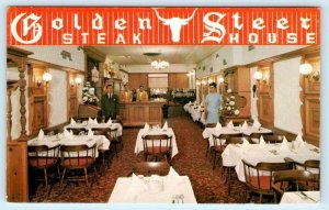 NIAGARA FALLS, Canada ~ Roadside GOLDEN STEER Steak House c1960s Postcard