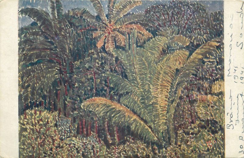 Ceylon Art Postcard Otakar Nejedly on the brink of the jungle