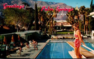 California Palm Springs Greetings Showing El Mirador Hotel Swimming Pool