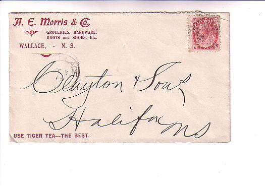 1900 Cover AE Morris Groceries Hardware Boots, Tiger Tea Wallace Nova Scotia