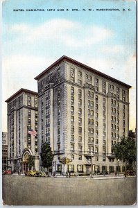 VINTAGE POSTCARD HOTEL HAMILTON 14th & K STREETS WASHINGTON D.C. c. 1940s