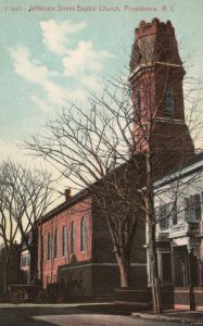 Vintage Postcard Jefferson Street Baptist Church Parish Providence Rhode Island