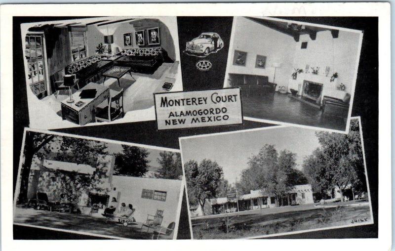 ALAMOGORDO, NM New Mexico   MONTEREY COURT  1950 Multiview   Roadside   Postcard