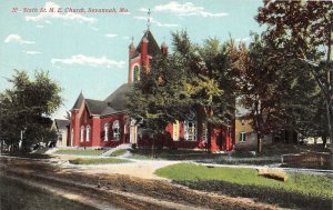 J39/ Savannah Missouri Postcard c1910 Sixth St M.E. Church Building 189