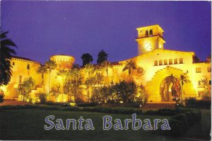 Santa Barbara County Courthouse at Night California  4 by 6