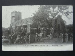 LYTHAM St Cuthberts Church c1904 Postcard SOUTH SHORE / BLACKPOOL DUPLEX PMK 953