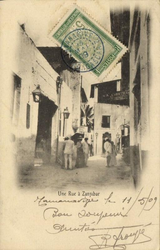 tanzania, ZANZIBAR, Street Scene (1909) Postcard