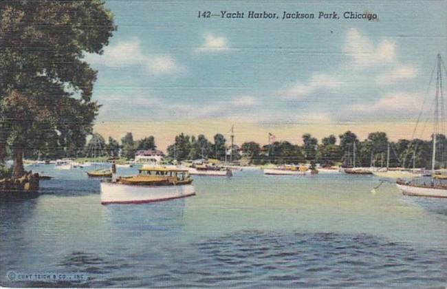 Illinois Chicago Yacht Harbor Jackson Park Curteich