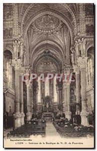 Postcard Old Lyon Interior of the Basilica of Our Lady of Fourviere