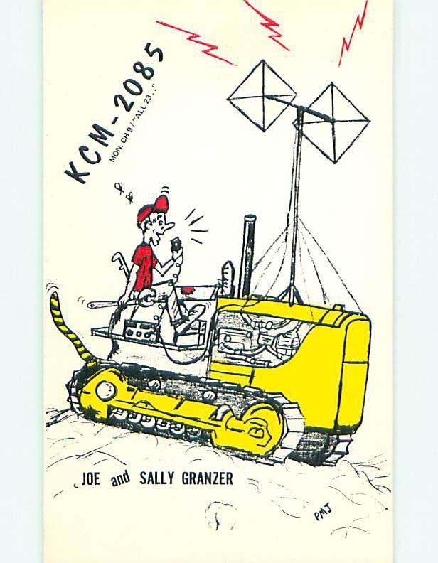 Bulldozer - Qsl Cb Ham Radio Card Gillette Wyoming WY s0333