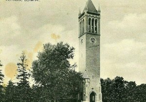 Postcard  1908 View of Campanile, I.S.C. in Ames, IA.      S8