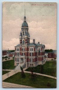 Austin Minnesota MN Postcard Court House Exterior Building c1910 Vintage Antique