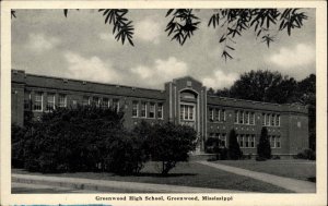 Greenwood Mississippi MS High School Vintage Postcard