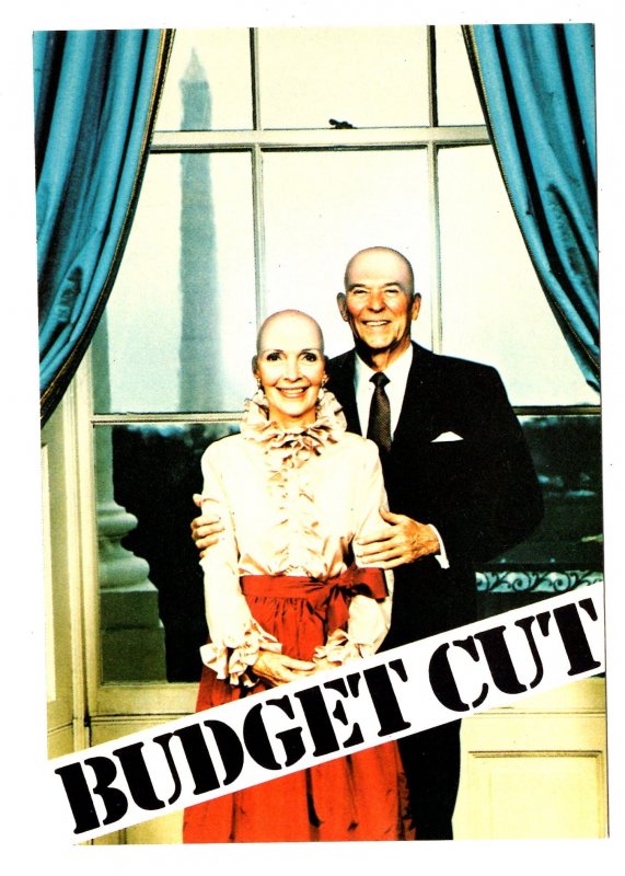 Budget Cut, 1981 Alfred Gescheidt Humour, President and Nancy Reagan