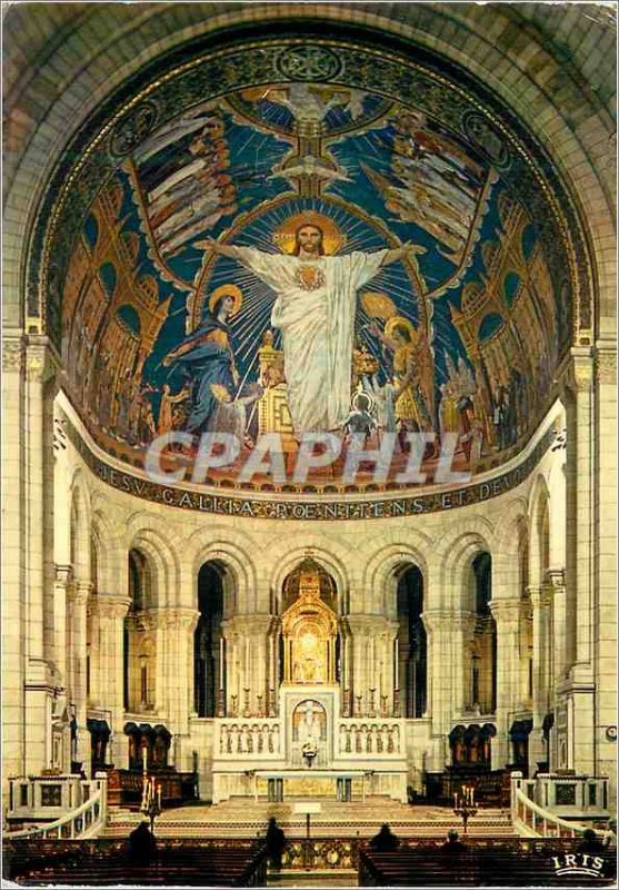 Modern Postcard Paris Basilique du Sacre Coeur Choir and Christ Mosaique
