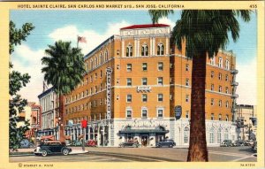 San Jose, CA California  HOTEL SAINTE CLAIRE Street View~Liquor Store Postcard