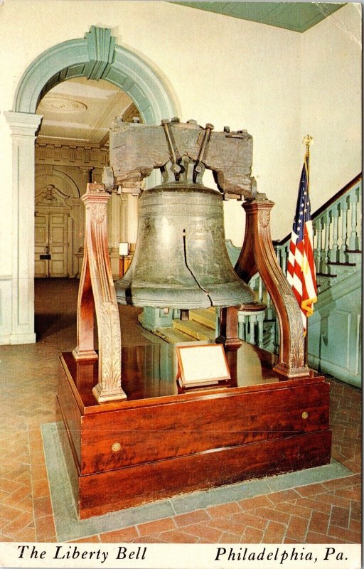 Liberty Bell Philadelphia PA Pennsylvania Postcard PM Cancel WOB Note VTG 10c 