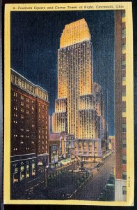 Vintage Postcard 1949 Fountain Sq. & Carew Tower, Cincinnati, Ohio (OH)