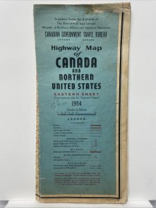 Highway Map of Canada and Northern United States Eastern Sheet (1954)