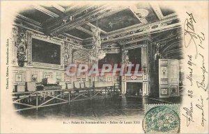 Postcard Old Palace of Fontainebleau Salon Louis XIII (map 1900)