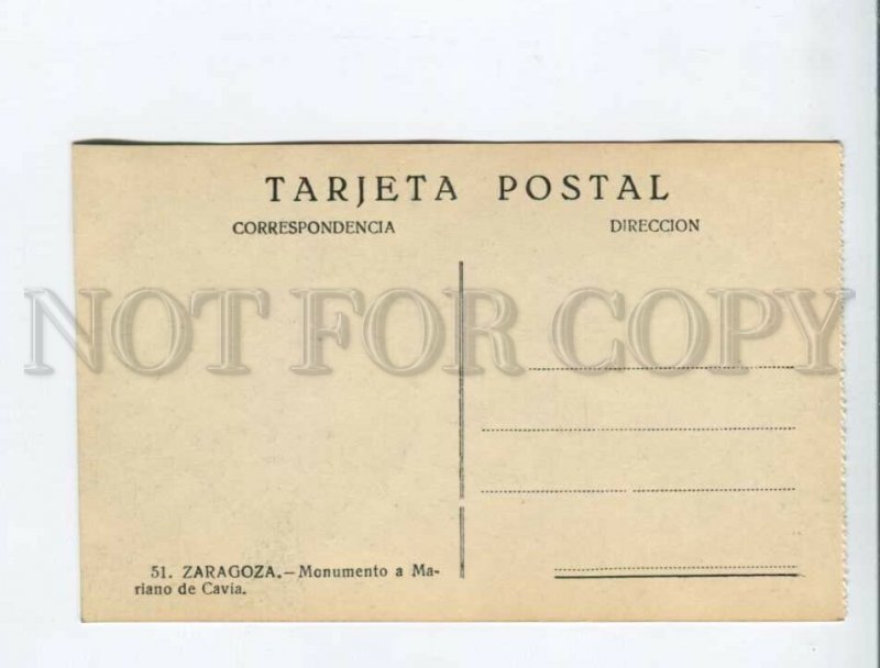 3173122 SPAIN ZARAGOZA Monumento Mariano de Cavia Vintage PC