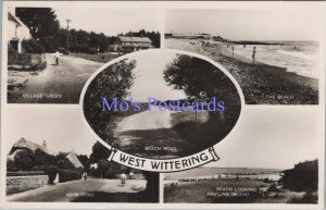 Sussex Postcard - West Wittering Village Green, Main Road, The Beach DC2383