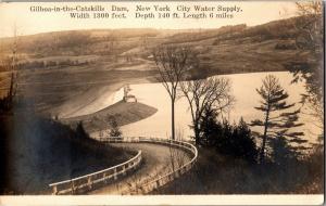 RPPC Gilboa-in-the-Catskills Dam, NYC Water Supply Vintage Postcard P13