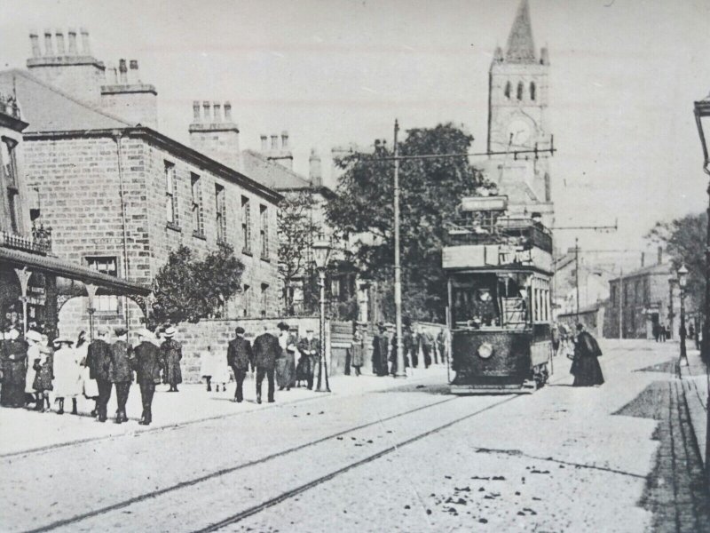 Colne & Trawden Tramway Tram Vintage Photo early 1900s Approx Std Postcard Size