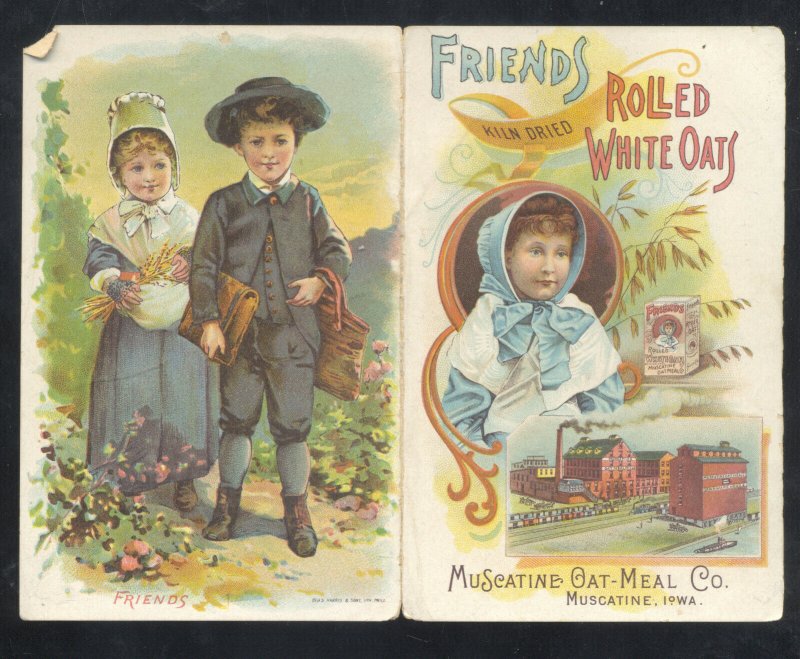 MUSCATINE IOWA MUSCATINE OAT MEAL COMPANY VINTAGE VICTORIAN TRADE CARD